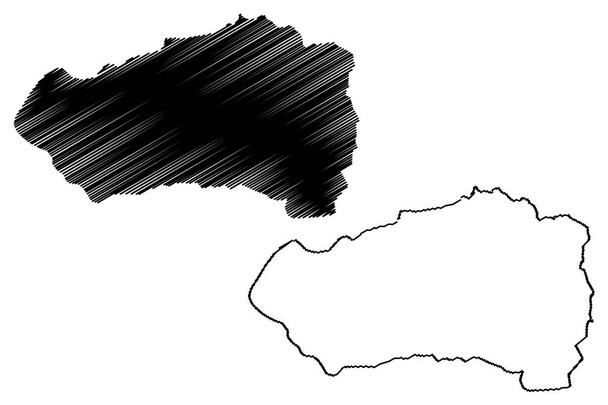 カバナス部(エルサルバドル共和国、エルサルバドル省)地図ベクトルイラスト、落書きスケッチカバナスマ - ベクター画像