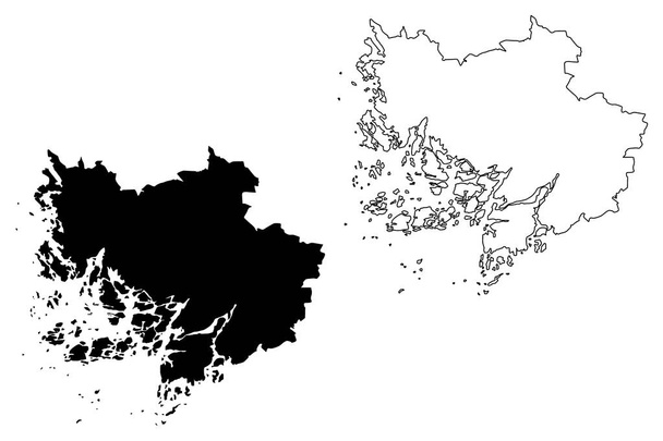Southwest Finland Region (Republic of Finland) map vector illustration, scribble sketch Southwest map - Vector, Image
