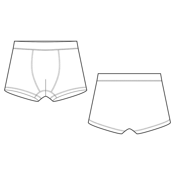Desenho técnico boxer shorts roupa interior no fundo branco
. - Vetor, Imagem