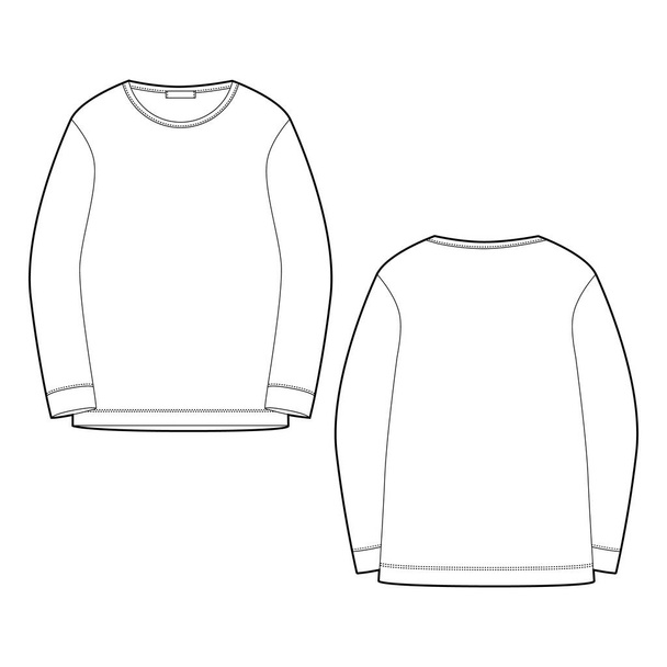 Suéter esboço técnico esboço isolado no fundo branco
. - Vetor, Imagem