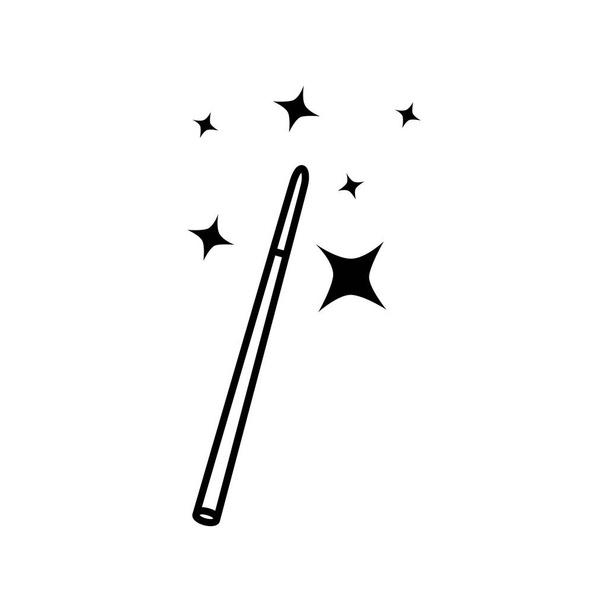 pohádková kouzelná hůlka fantastické izolované ikony - Vektor, obrázek