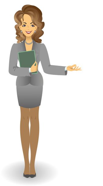 girl in a gray suit - Vector, Image