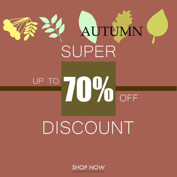 autumn sale on colorful background  - Vector, imagen