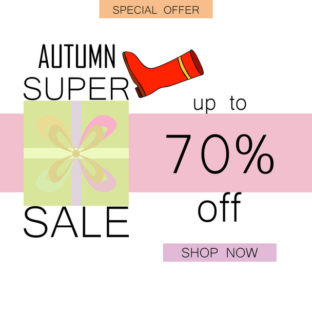 autumn sale on colorful background  - Вектор, зображення