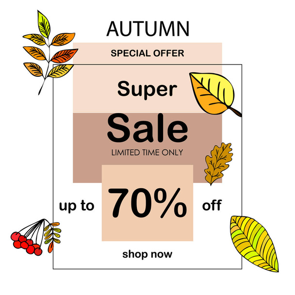 autumn sale on colorful background  - Вектор,изображение