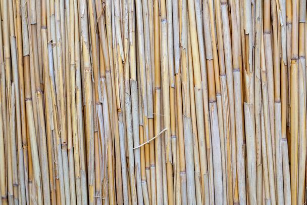 Textura de fondo de primer plano en la azotea de bambú con múltiples pajitas i
 - Foto, Imagen