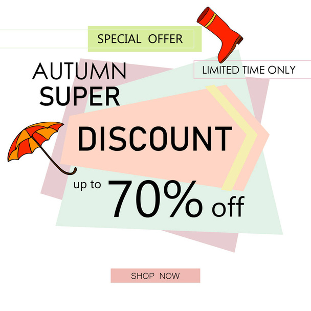herfst verkoop op kleurrijke achtergrond  - Vector, afbeelding