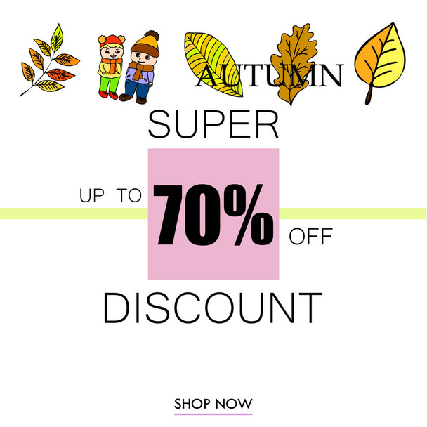 autumn sale on colorful background  - Wektor, obraz
