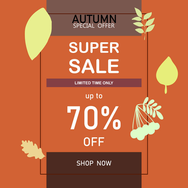autumn sale on colorful background  - Vektor, Bild