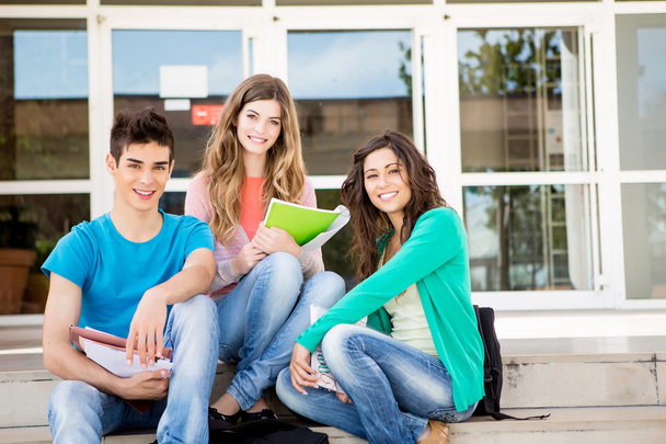Mladá skupina studentů v kampusu - Fotografie, Obrázek