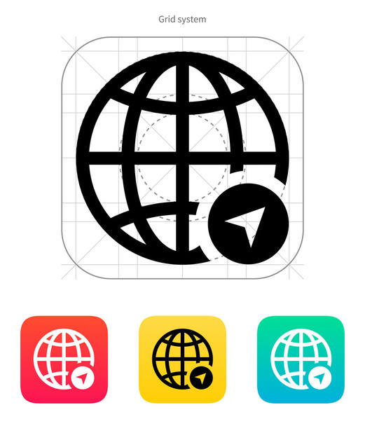 Globe Navigation icon. Vector illustration. - Vektor, obrázek