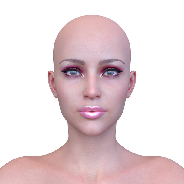 3D CG rendering of Woman's face - Φωτογραφία, εικόνα
