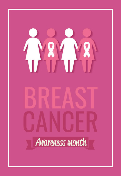 juliste rintasyöpä tietoisuus kuukausi naisten siluetti
 - Vektori, kuva
