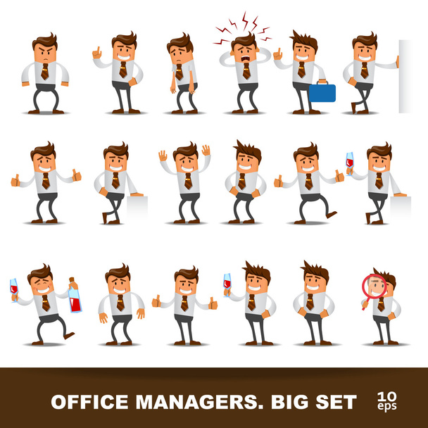 Set of Happy office man - Vector, Image