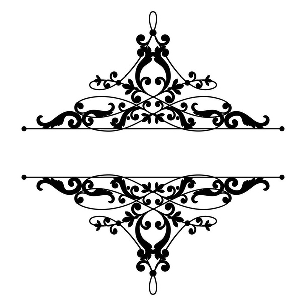 Divider or frame in calligraphic retro style isolated on white background. - Vetor, Imagem
