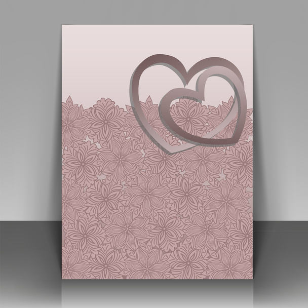 postcard with hearts - Vector, Image