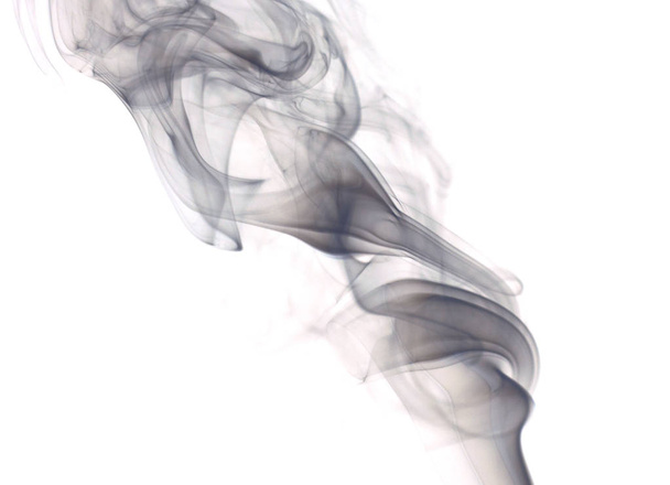Abstract black smoke on white background - Foto, afbeelding