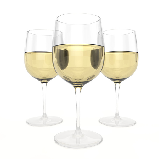 3 Стакана белого вина - Фото, изображение