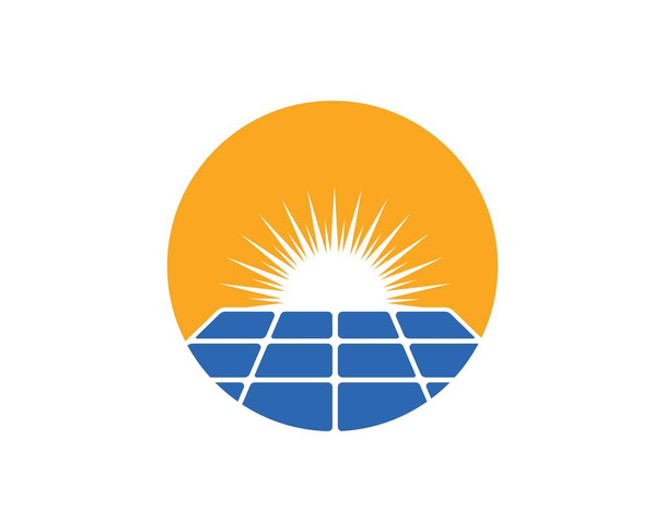 Sonnenkollektor Logo Vektor Symbol der natürlichen Energie  - Vektor, Bild