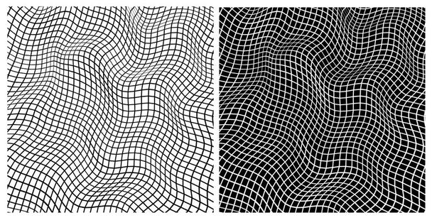 Composición vectorial abstracta de la forma geométrica distorsionada en el espacio a la vista de malla
 - Vector, imagen