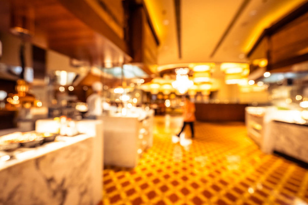 Абстрактный и дефокусированный завтрак "шведский стол" в ресторане отеля
 - Фото, изображение