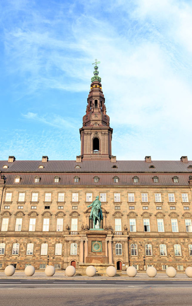 Copenhagen, Denmark. Equestrian Statue of King Frederik VII. Scu - Photo, Image