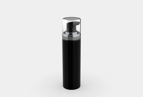 Realistic Cosmetic bottle can sprayer container. Dispenser for cream, soups, foams and other cosmetics With lid. 3d illustration - Foto, Imagem
