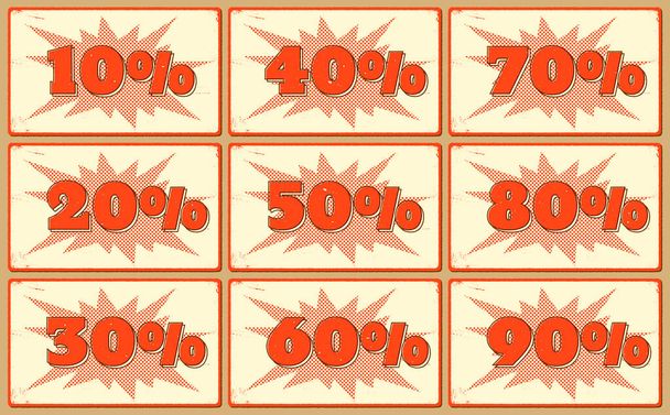 Set of labels with sale percents - Vektor, Bild