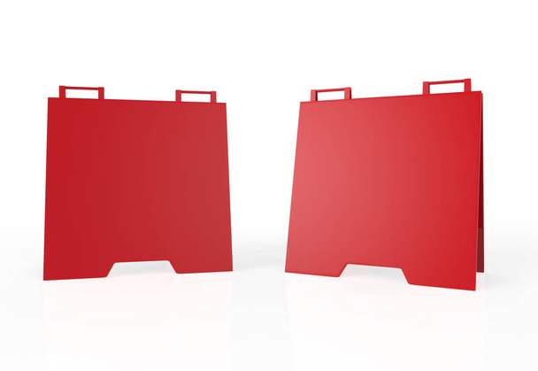 Crezon or PVC A-frame sandwich boards for design mock up and presentation. white blank 3d render illustration - Photo, image