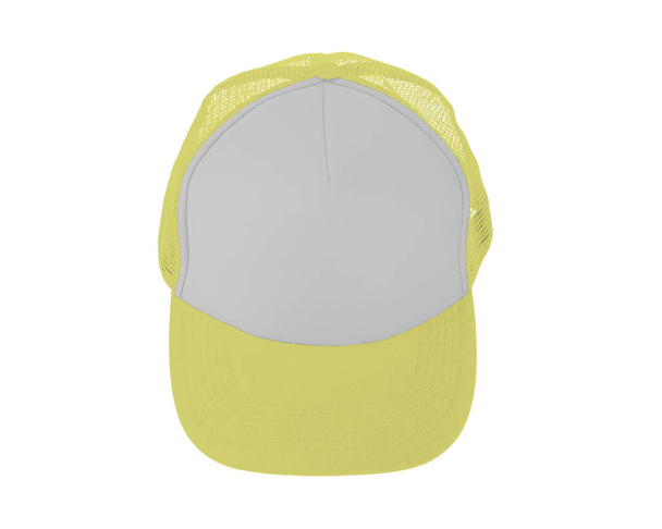 Působivé Up View Realistické čepice Mock Up v Lemon Verbena Color. Přidat své značky vzory nebo logo na tento realistický klobouk modelovat. - Fotografie, Obrázek