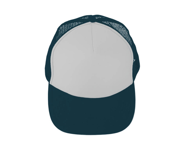 Imponujące Up View Realistyczna makieta czapki w odbijającym kolorze stawu. Dodaj swoje projekty marek lub logo na tej realistycznej makiecie kapelusz. - Zdjęcie, obraz
