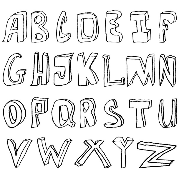 Hand drawing alphabet illustration - Foto, immagini