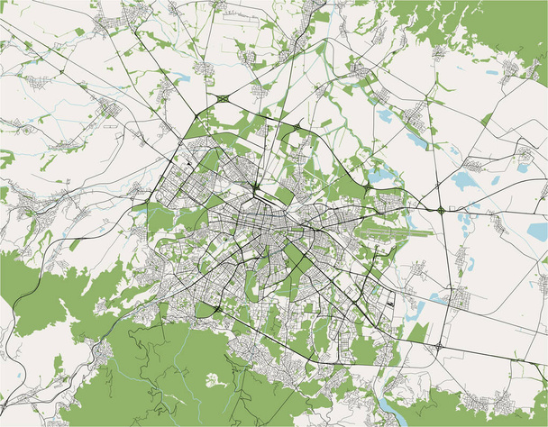 ソフィア市の地図, ブルガリア - ベクター画像