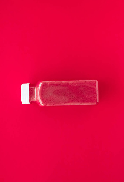 Detox szuperétel eper smoothie palack fogyás tiszta - Fotó, kép