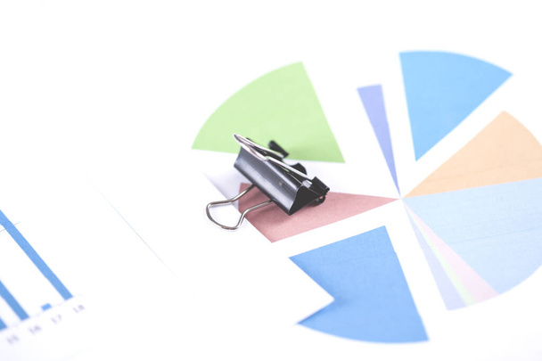estacionário em fundo de papel gráfico colorido finanças
 - Foto, Imagem