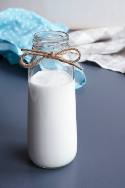bottle with homemade drinking yoghurt - Фото, зображення