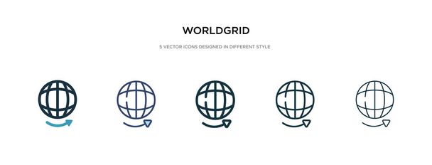 worldgrid icono en la ilustración de vectores de estilo diferente. dos colores
 - Vector, imagen