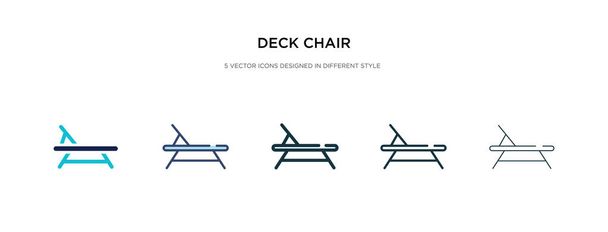 deck chair icon in different style vector illustration. two colo - Vector, Image