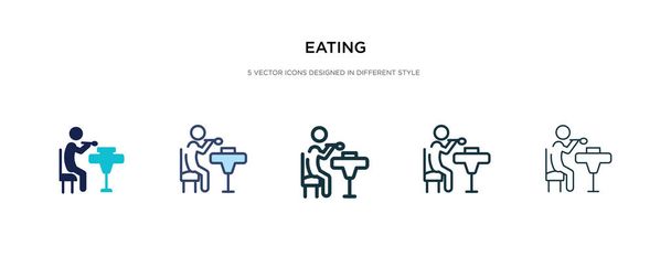 icône de manger dans l'illustration vectorielle de style différent. deux couleurs
  - Vecteur, image