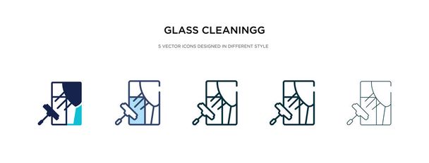 icône de nettoyage du verre dans différentes illustrations vectorielles de style. deux
 - Vecteur, image
