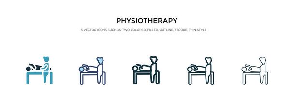 Physiotherapie-Symbol in verschiedenen Stilvektorgrafiken. zwei c - Vektor, Bild
