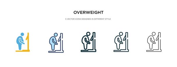 overweight icon in different style vector illustration. two colo - Vector, Image
