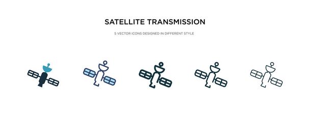 satelliitti lähetyksen kuvaketta eri tyyliin vektori illustrati
 - Vektori, kuva