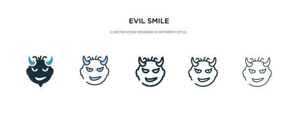 zlá ikona úsměvu v jiném stylu vektorové ilustrace. dvě colo - Vektor, obrázek
