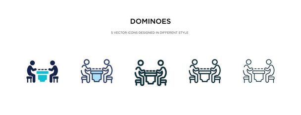 icône dominos dans l'illustration vectorielle de style différent. deux couleurs
 - Vecteur, image
