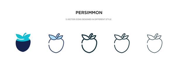 persimmon icon in different style vector illustration. two color - Vetor, Imagem