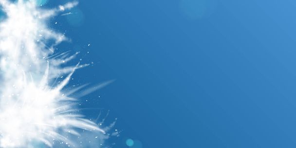 Snow powder white explosion empty banner, poster - Vector, Image