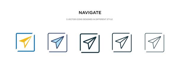 navigate icon in different style vector illustration. two colore - ベクター画像