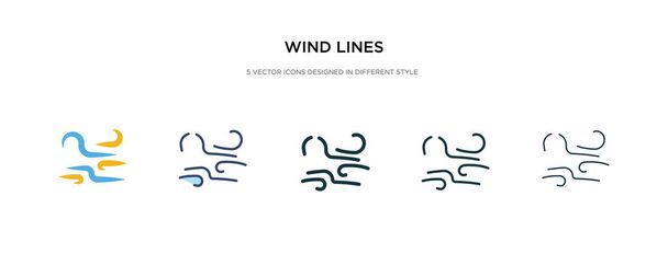 ikona větrných čar v různých stylech vektorové ilustrace. dvě colo - Vektor, obrázek