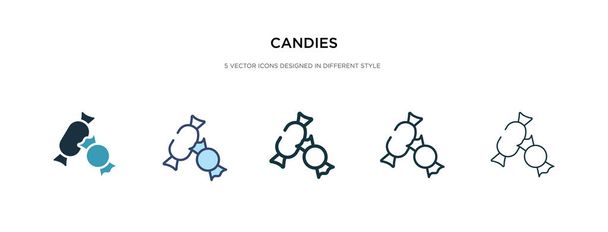 icône de bonbons dans l'illustration vectorielle de style différent. deux couleurs
 - Vecteur, image